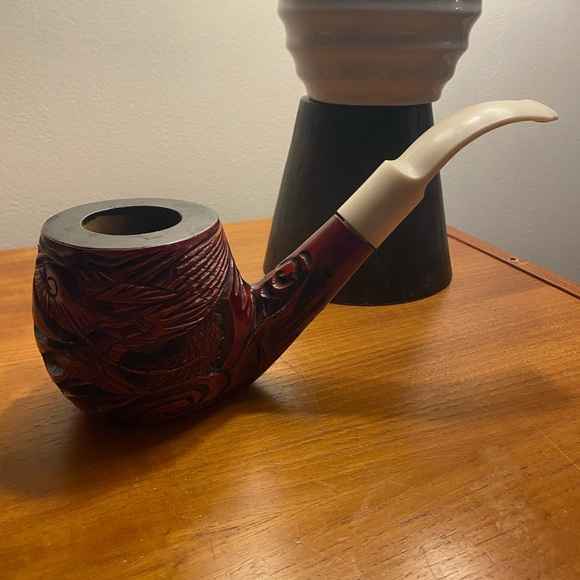 Vintage Dragon Carved Large Tobacco Estate Pipe 10”